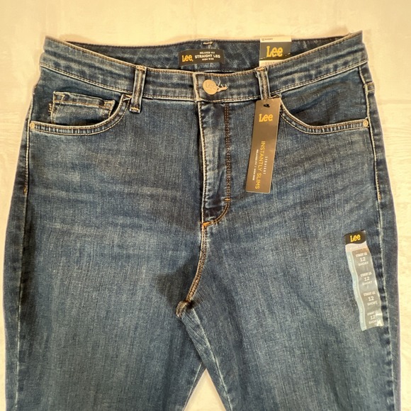 Lee Jeans Relaxed Fit Straight Leg NWT Womens Sz 12 Short Blue High Rise Ellis - Picture 5 of 12